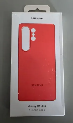 Capa de Telefone S25 Ultra Original Vermelho - Silicone Case Samsung