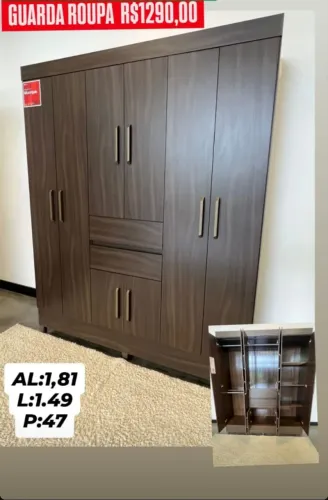Super Oferta de Guarda Roupa com Ótimas Divisórias Internas 