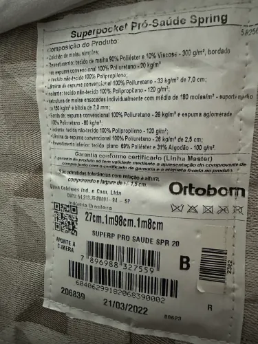 Colchão Ortobom Superpocket Pró Saúde Spring + Base