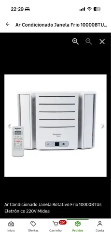 Ar Condicionado Janela Frio 10000BTUs Eletrônico 220V Midea