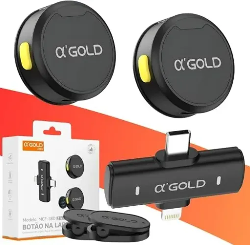 MICROFONE DE LAPELA SEM FIO A'GOLD PRO MCF-38D