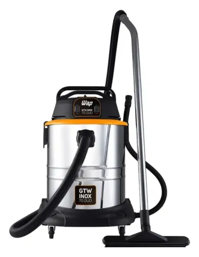 Aspirador de Pó e Áqua Barril WAP GTW INOX 70 DUO com Dois Motores e Soprador 70 Litros