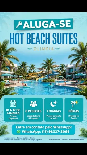 Hot beach suites olimpia- 10 a 17 janeiro- 8 pessoas - ferias