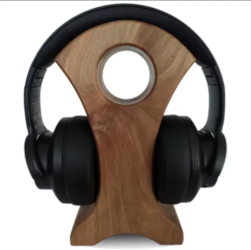 Suporte Para Headset/fones De Ouvido De Madeira Studio