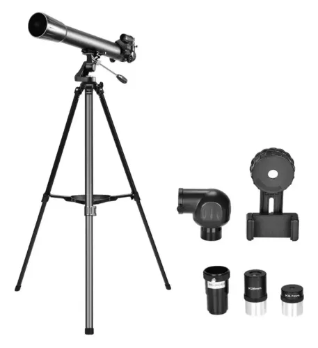 Telescópio refrator azimutal 700x70mm Greika + conjunto de 4 lentes  6, 9, 15 e 20mm