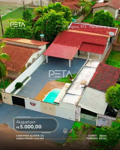 Casa com 04 quartos disponível para aluguel - Bairro Paraviana