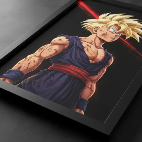 Quadro Decorativo com moldura Dragon Ball  Z Gohan Clássico