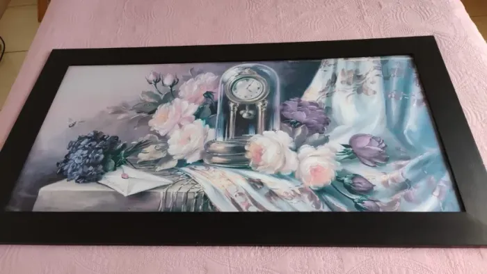 Quadro Decorativo Panorâmico Clássico 1,13m x 0,63m com Moldura Preta