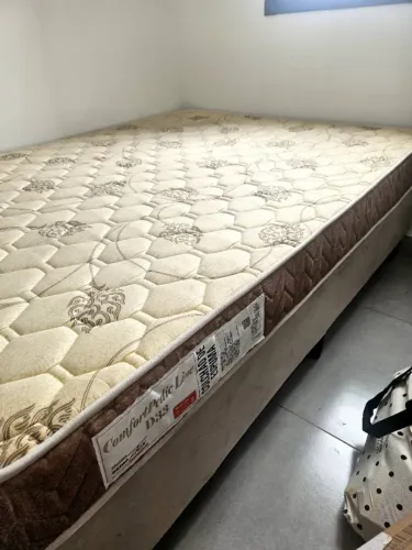 Cama Box Casal Inducol Qatar 138x188 cm Molas + Colchão Solteiro Espuma Comfortpedic Line