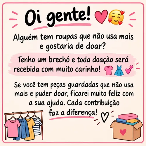 Aceito roupas para brechó