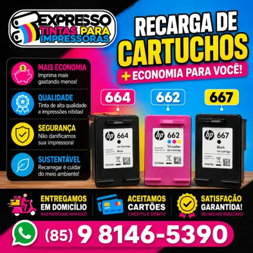Recarga De Cartuchos HP 664 Recarga De Cartuchos HP 667 Recarga De Cartuchos HP 668