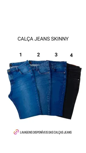 Calça jeans skinny c/ lycra