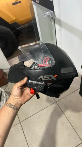 Capacete asx com óculos