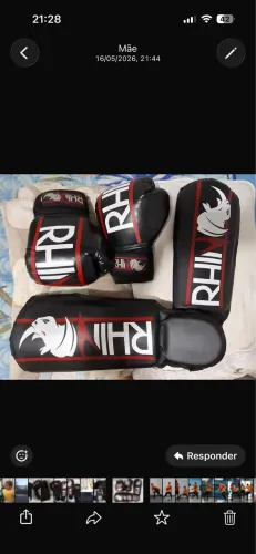 Kit de luta Luva e Caneleira Rhino