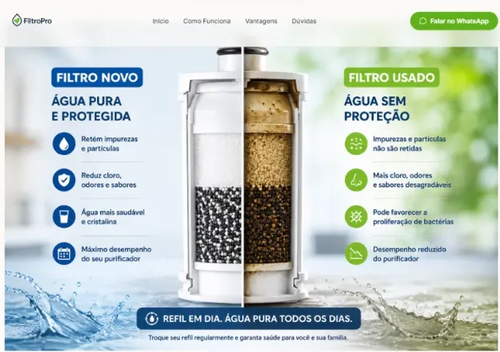 Projeto de negócio pronto + site + domínio FiltroPro.com.br