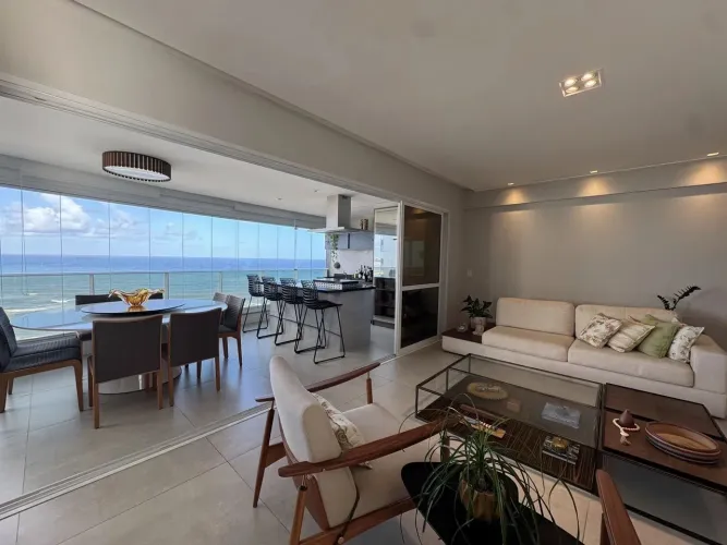 Hemisphere 360º Capri I 200m² I 4 suítes | Varandão gourmet Frente Mar | Andar Alto