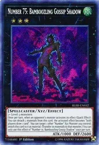 Yugioh!!! Number 75: Bamboozling Gossip Shadow BLRR-PT032 Secret Rare