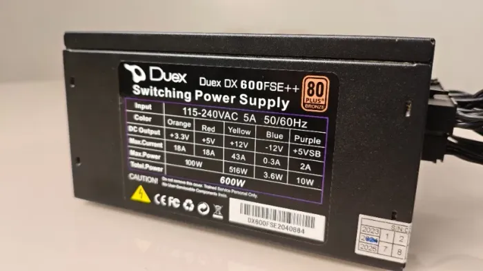 Fonte Duex DX 600FSE++ Full modular 80plus