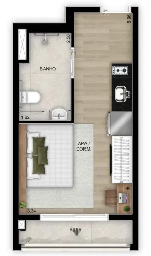 Imóvel para venda tem 25 metros quadrados com 1 quarto em Tatuapé - São Paulo - São Paulo