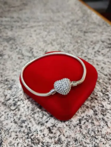 Pandora Cravejada Pulseira Prata 925 
