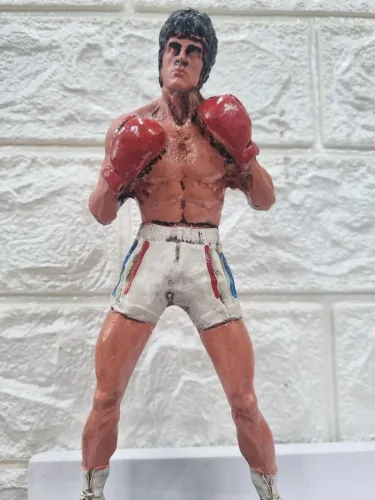 Boneco Resina Colecionador 20cm Rock Balboa Um lutador Sylvester Stallone