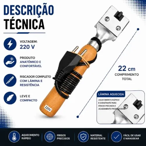 PROMOÇÃO Máquina Riscador Borracha Mafrisa 220V com 5 Lâminas Achadinho Shopee