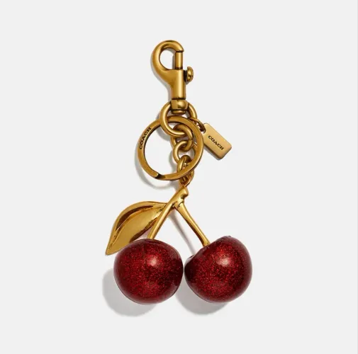 Chaveiro Coach Cherry Bag Charm Cereja Resina E Glitter