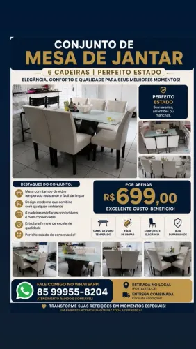 Mesa de jantar 6 cadeiras