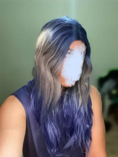 Peruca azul/cinza