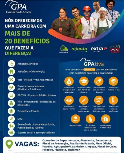 Vagas de emprego/ atendente de lojas 