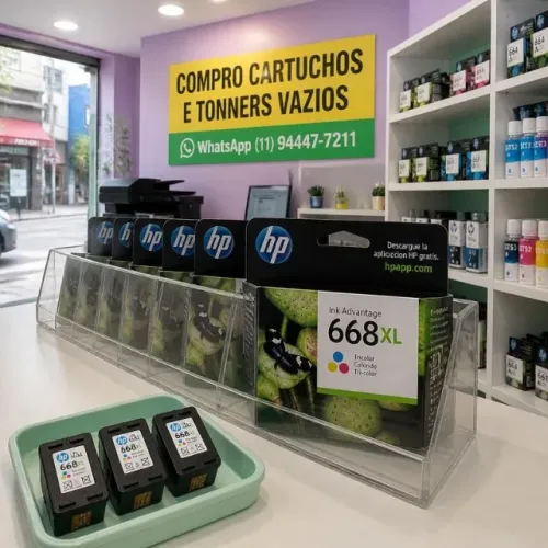 Cartucho de tinta para impressora HP, modelo 668