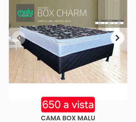 Cama Box conjugada casal com pillow 