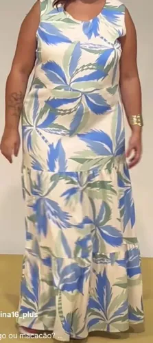 Vestido longo manga ampla Tamanho Gg