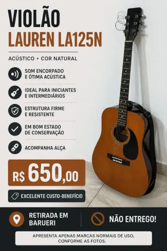Violão Lauren LA125N - em boas condições