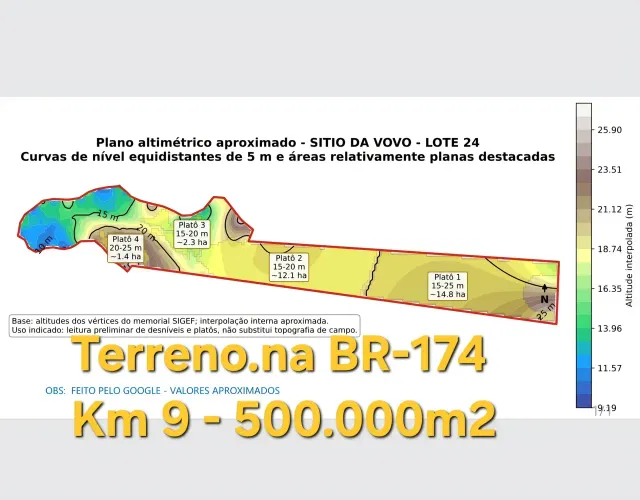 Terreno com 500.000m2 no Km 9 da BR-174. 100% Documentado. Tem Pista de Aviação