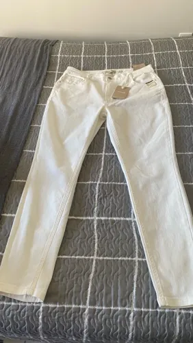 calça jeans hering skinny média branca 46