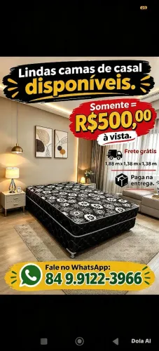 Compre uma cama de casal nova, não cobramos frete em Natal e região de Natal.