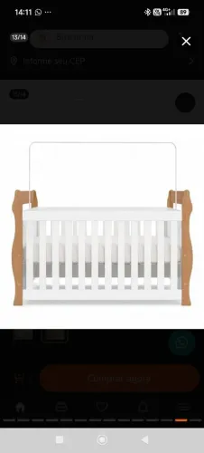 Berço 3 em 1  100% MDF Star com Colchão de berço Ortobom Baby Physical Semi-novo