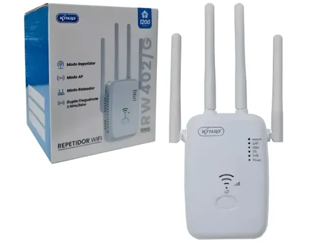 Repetidor Wifi Knup Kp-rw402 Branco Sem Fio