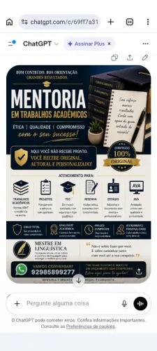 Mentoria em trabalhos acadêmico 