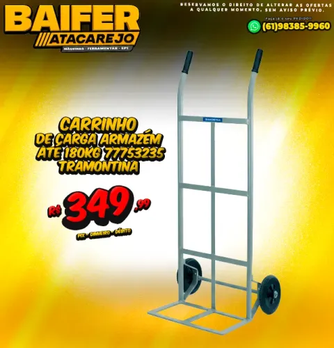 Carrinho de Carga Armazém até 180kg * Tramontina