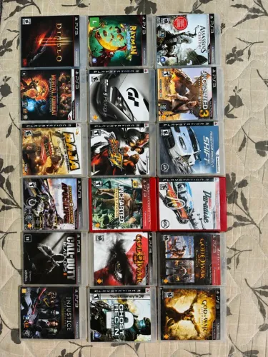 Lote com 18 Jogos Originais PS3 - God of War, Uncharted, Diablo, COD e Mais