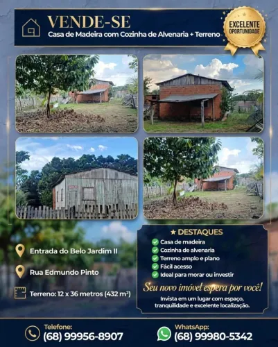 Vende-se casa com amplo terreno!