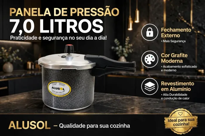 Kit, 01 Panela de pressão + 05 Panelas antiaderente 