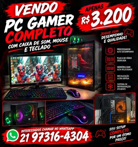 Pc gamer 16 gb.ram placa video GTX 900 series g1 gaming processador i5 6600 armazename 2 T