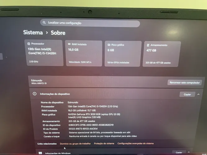 Notebook gamer nitro