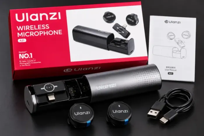 Ulanzi A21 2.4g Mini Microfone De Lapela Sem Fio Usb-c Preto