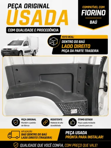 PEÇA BAÚ FIORINO LATERAL TRASEIRA *DIREITA*