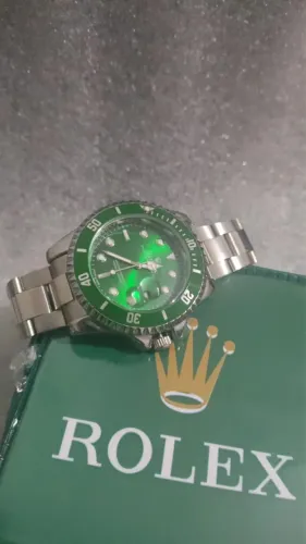 Relogio prata verde