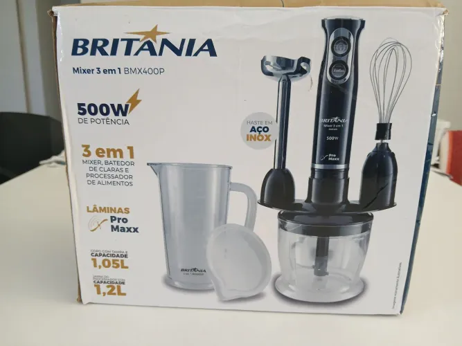 Mixer Britânia 500w 3 Em 1 Turbo Processador